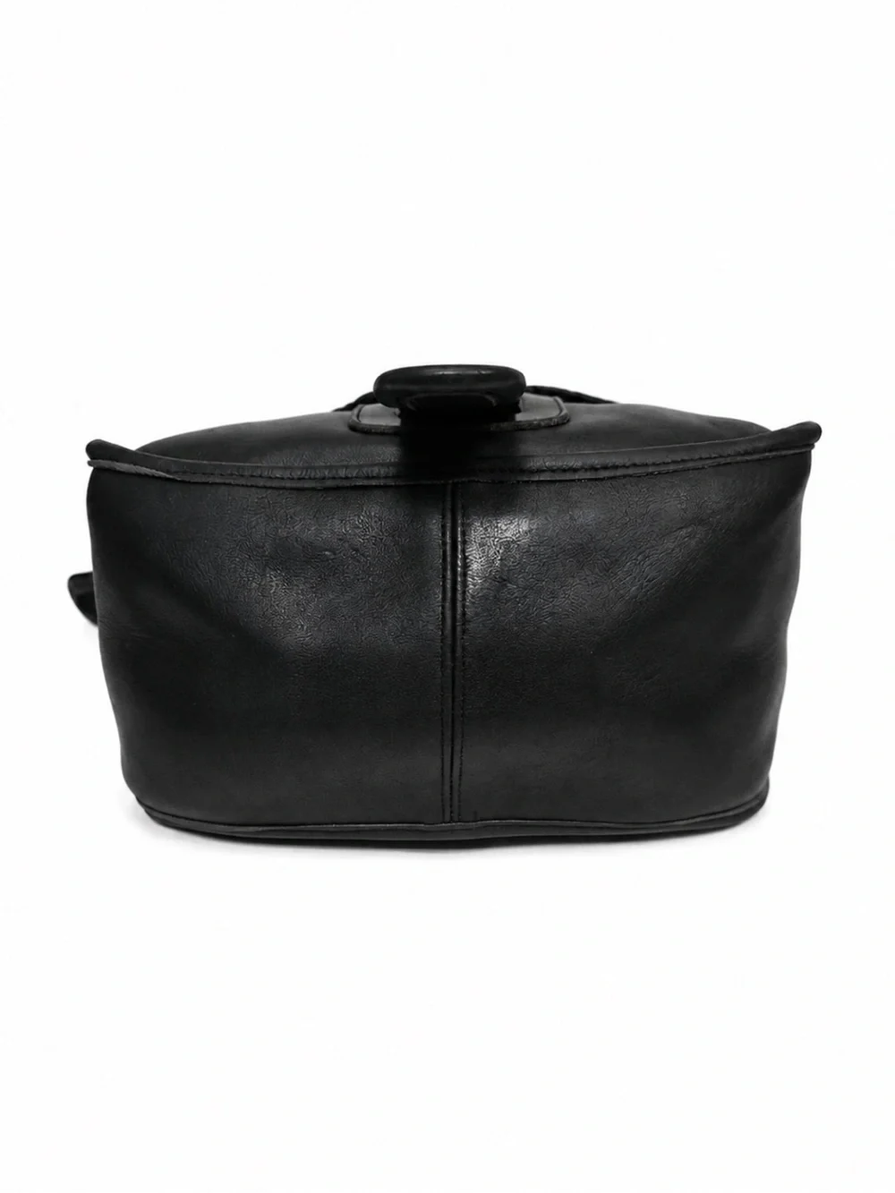 Vintage COACH Courier 1970s Pre-Code Black Glove Tanned Leather Shoulder Bag